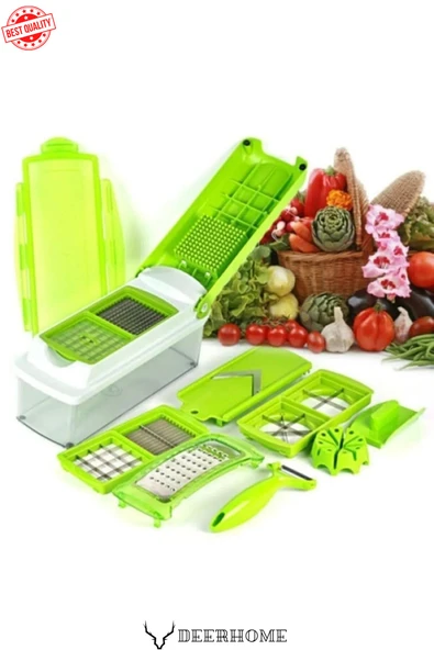 NEWSTORE Nicer Dicer Yeşil Doğrama Seti 17 Parça Rende ürün görseli 1