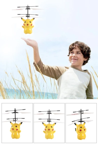 Xharma Uçan Pikachu Oyuncağı Işıklı Hareket Sensörlü Flying Pikachu - Resim 2