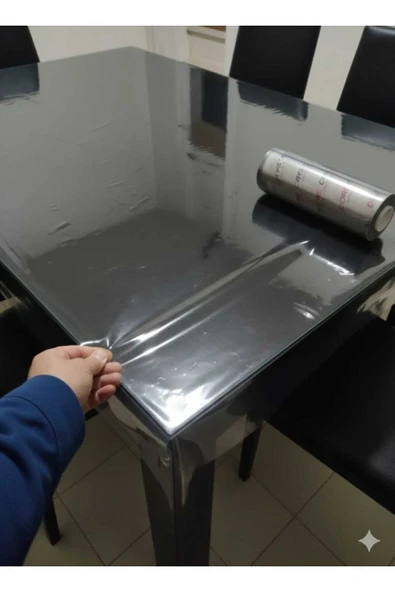ÜN.K ŞEFFAF PVC MASA ÖRTÜSÜ KAYMAZ SU GEÇİRMEZ MASA KORUYUCU 1.4 MİLİM ürün görseli 1