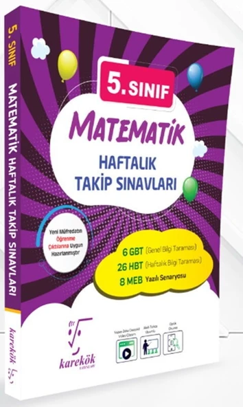 5. Sınıf Matematik Haftalık Takip Sınavları Karekök Yayınları ürün görseli 1