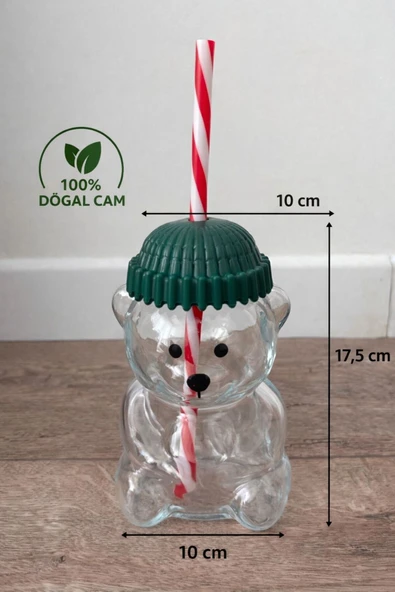 Goggy Bear - Cam Ayıcık Figürlü İçecek Bardağı - 500 ml ürün görseli 1