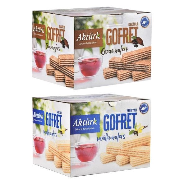 Aktürk Gofret Kakaolu ve Vanilyalı 800 gr 2 li Paket ürün görseli 1