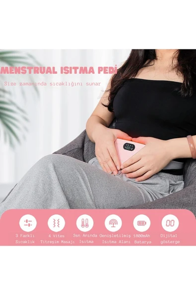 FeyzaDesign Dijital Regl Kemeri, Göstergeli, Sıcaklık, Titreşim, Şarjlı, Bel Masaj Aleti ürün görseli 1