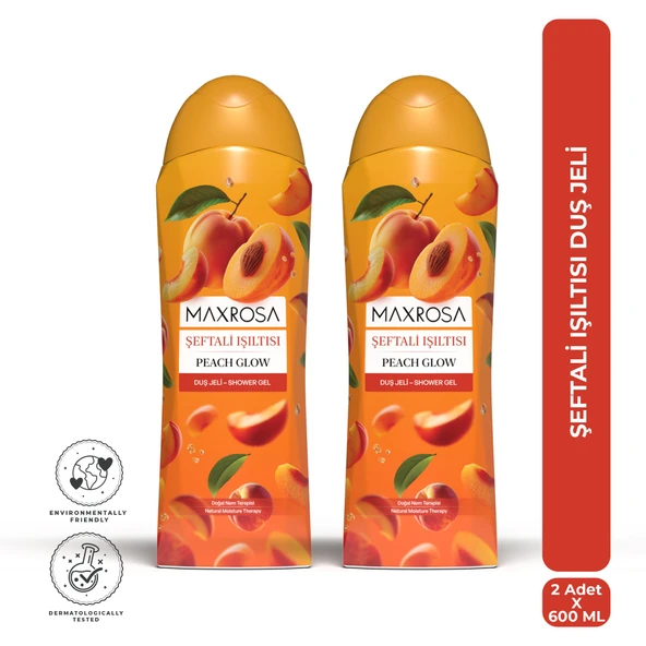 Maxrosa Şeftali Işıltısı Duş Jeli 600 ml x 2 Adet ürün görseli 1