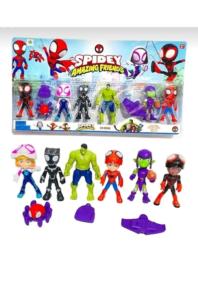 caglars Spidey Amazing Friends Özel 6 Lı Set Spidey Figür Oyuncaklar ürün görseli 1