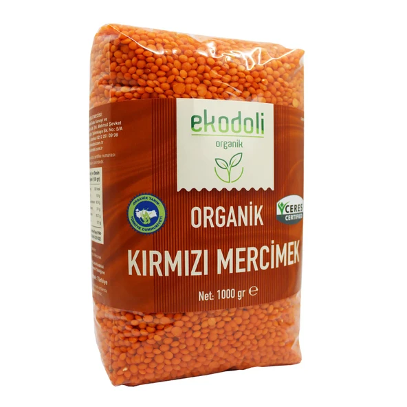EKODOLİ ORGANİK KIRMIZI MERCİMEK 1000GR ürün görseli 1