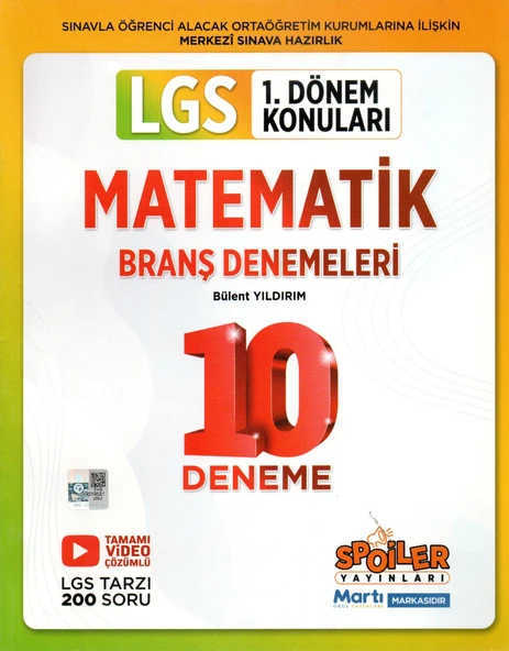 Spoiler 8.Sınıf LGS 1.Dönem Konuları Matematik Branş Denemeleri ürün görseli 1