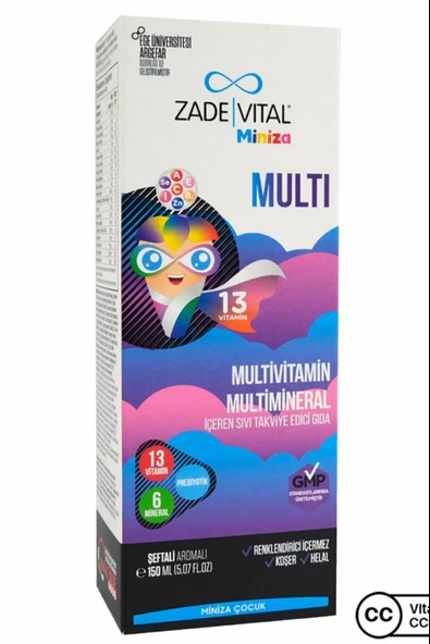 Zade Vital Miniza Multivitamin & Mineral Şurup 150 ml ürün görseli 1