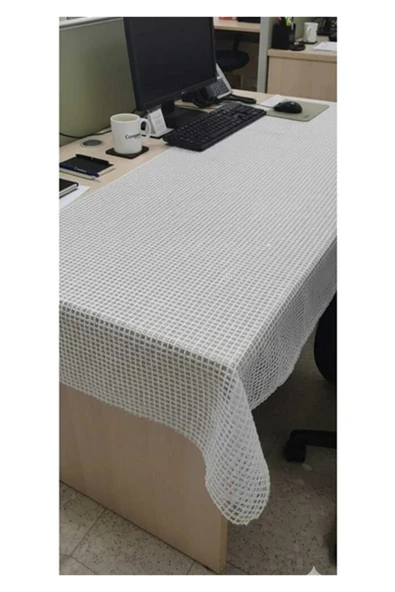 ÜN.K İp Desenli Masa Örtüsü Kaliteli Hasır 140 X 150 CM Şeffaf Masa Örtüsü Şeffaf Pvc ürün görseli 1