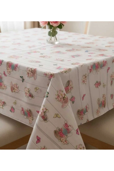 KADİRTARIM Masa Örtüsü Çiçek Desen 140x250 cm Elyaf Tabanlı Yeni Model Masa örtüsü ürün görseli 1