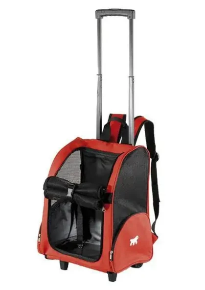 Ferplast Trolley Small Kırmızı Tekerlekli Çekçekli Kedi Köpek Sırt Taşıma Çantası ürün görseli 1