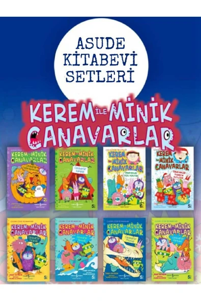 TÜRKİYE İŞ BANKASI KÜLTÜR YAYINLARI KEREM İLE MİNİK CANAVARLAR SERİSİ 8 KİTAP ürün görseli 1