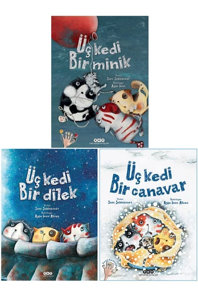 Yapı Kredi Yayınları Sara Şahinkanat 3 Kitap Set / Üç Kedi Bir Minik + Üç Kedi Bir Dilek + Üç Kedi Bir Canavar ürün görseli 1