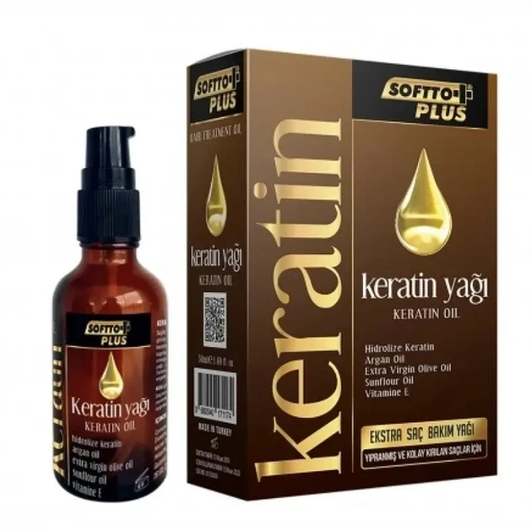 SOFTTO PLUS SAÇ&CİLT BAKIM YAĞI 50ML KERATİN ürün görseli 1
