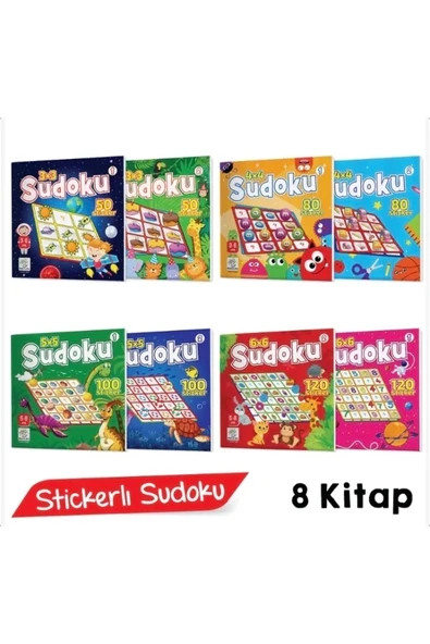 yükselen zeka Stickerlı Sudoku Seti (8 KİTAP, 700 ADET STİCKER) ürün görseli 1