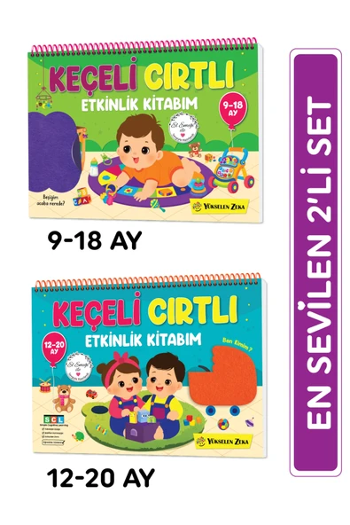 yükselen zeka Cırt Cırtlı - Keçeli Etkinlik Kitabım 2'li Set (9-18 AY, 12-20 AY) ürün görseli 1