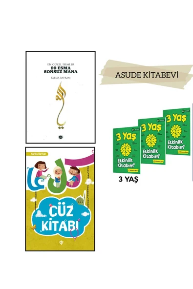 yükselen zeka 3 Yaş Etkinlik Kitabım Seti ve EN GÜZEL İSİMLER 99 ESMA SONSUZ MANA ve Harika Harfler Cüz Kitabı-3'lü set ürün görseli 1
