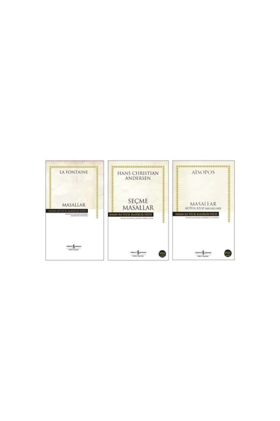 TÜRKİYE İŞ BANKASI KÜLTÜR YAYINLARI Iş Bankası Hasan Ali Yücel Klasikleri Dünya Masalları 3 Kitap Set (la Fontaine Masalları, Andersen M ürün görseli 1