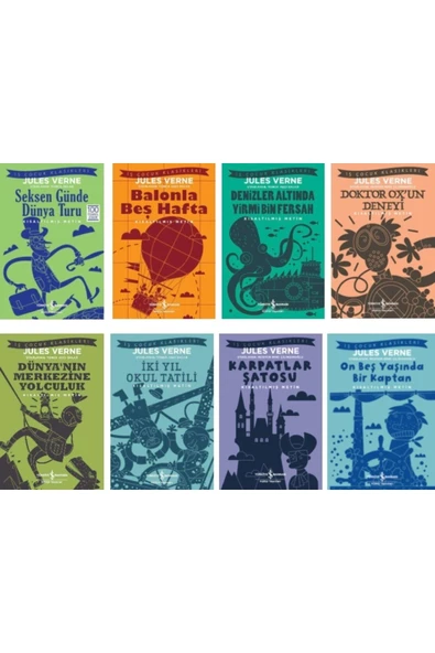 İş Bankası Kültür Yayınları Jules Verne 8 Kitap Set; Iş Çocuk Klasikleri ürün görseli 1