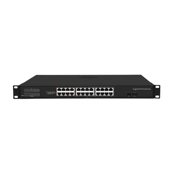 ODS 24port 300w FULL PoE 08ODS-24GP2U2S-300S Gigabit 2xUPLINK GIGABİT-2xSFP GIGABIT Yönetilemez Switch ürün görseli 1