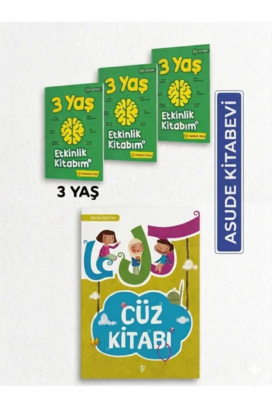 yükselen zeka 3 Yaş Etkinlik Kitabım Seti ve Harika Harfler Cüz Kitabı -2'li set ürün görseli 1
