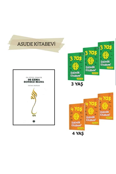 yükselen zeka 3-4 Yaş Etkinlik Kitabım Seti VE EN GÜZEL İSİMLER 99 ESMA SONSUZ MANA-2'Lİ SET ürün görseli 1