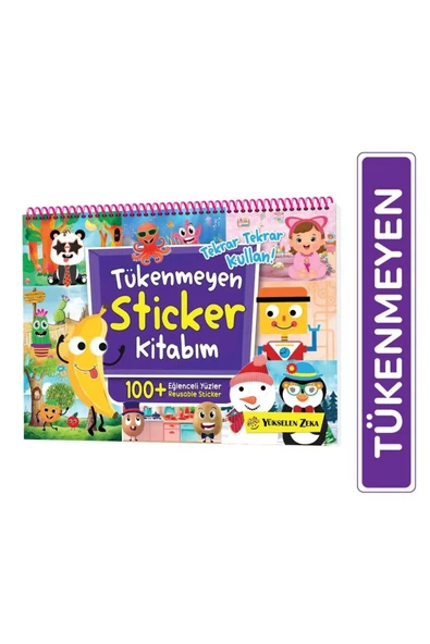 yükselen zeka Tükenmeyen Sticker Kitabım - Eğlenceli Yüzler (100+ Tekrar Tekrar Kullanılabilen Sticker) ürün görseli 1