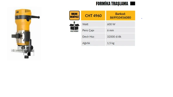 Chattel CHT-4960 Formika Traşlama - Resim 2