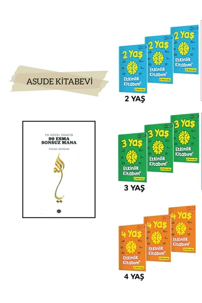 yükselen zeka 2-3-4- Yaş Etkinlik Kitabım Seti VE EN GÜZEL İSİMLER 99 ESMA SONSUZ MANA-2'Lİ SET ürün görseli 1