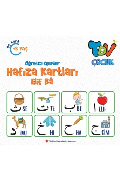 Diyanet Vakfı Yayınları Öğretici Oyunlar Hafıza Kartları Elif Ba 58 Kart Kolektif - ürün görseli 1