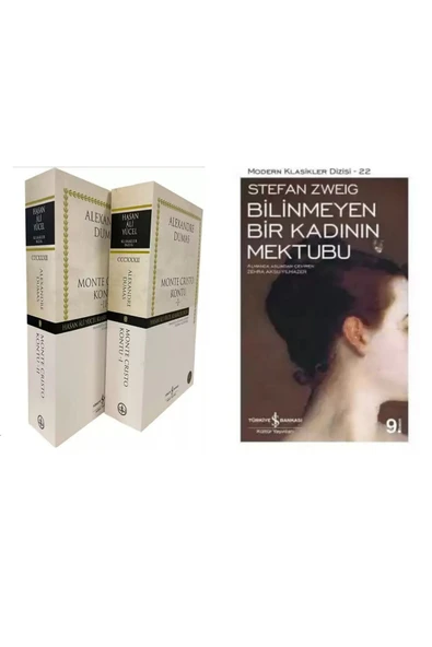 TÜRKİYE İŞ BANKASI KÜLTÜR YAYINLARI Monte Cristo Kontu - 2 Kitap Takım - Alexandre Dumas - Bilinmeyen Bir Kadının Mektubu - Stefan Zweig ürün görseli 1