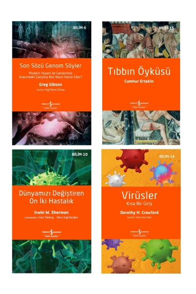 TÜRKİYE İŞ BANKASI KÜLTÜR YAYINLARI Son Sözü Genom Söyler, Tıbbın Öyküsü, Dünyamızı Değiştiren On Iki Hastalık, Virüsler (4 Kitap) ürün görseli 1