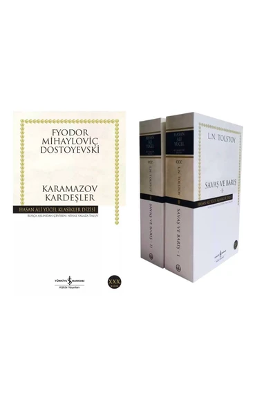 TÜRKİYE İŞ BANKASI KÜLTÜR YAYINLARI Set- Karamazov Kardeşler - Savaş Ve Barış 2 Cilt Takım Lev Nikolayeviç Tolstoy ürün görseli 1