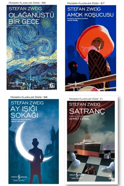 TÜRKİYE İŞ BANKASI KÜLTÜR YAYINLARI Stefan Zweig-ay Işığı Sokağı, Olağanüstü Bir Gece, Amok Koşucusu, Satranç ürün görseli 1