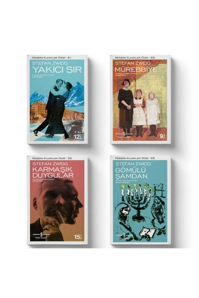 TÜRKİYE İŞ BANKASI KÜLTÜR YAYINLARI Stefan Zweig Seti 4 Kitap - Yakıcı Sır - Gömülü Şamdan - Mürebbiye - Karmaşık Duygular ürün görseli 1