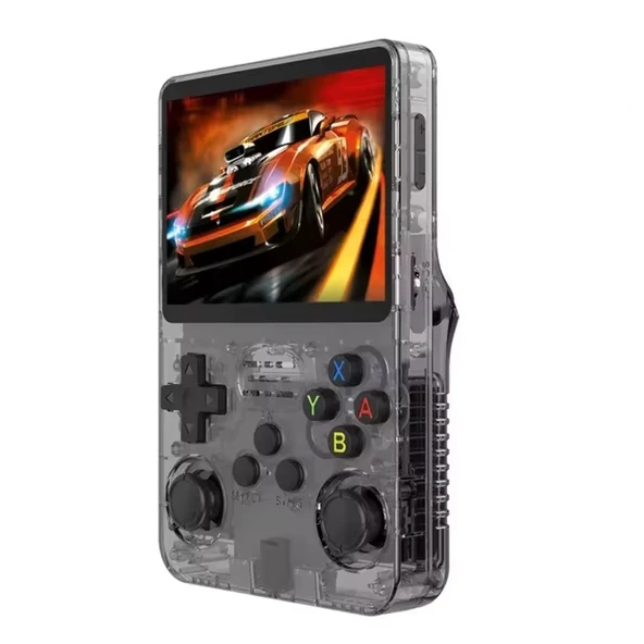 ScHitec 3.5 Inç OTG Çıkışlı Taşınabilir Retro Oyun Konsolu 15000+ Oyunlu El Atari Şeffaf Siyah R36S ürün görseli 1