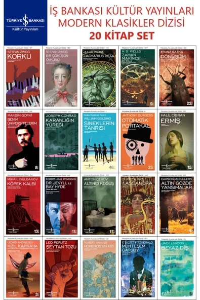TÜRKİYE İŞ BANKASI KÜLTÜR YAYINLARI Iş Bankası Modern Klasikler Dizisi 20 Kitap Set Stefan Zweıg-jules Verne-wells ürün görseli 1