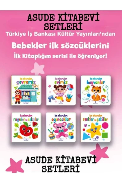 TÜRKİYE İŞ BANKASI KÜLTÜR YAYINLARI İlk Kitaplığım-Çevremiz - Evimiz -Hayvanlar-Meyveler ve Sebzeler-Oyuncaklar-Renkler ve şekiller ürün görseli 1