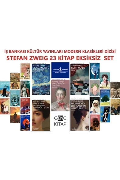 TÜRKİYE İŞ BANKASI KÜLTÜR YAYINLARI Iş Bankası Stefan Zweıg 23 Kitap Set Modern Klasikler Dizisi Satranç-olağanüstü Bir Gece-korku ürün görseli 1