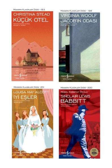 TÜRKİYE İŞ BANKASI KÜLTÜR YAYINLARI Jacob’in Odası Yazar + Küçük Otel + Iyi Eşler + Babbitt- 4 Kitap Set - Iş Bankası Özel Set Jacob’in ürün görseli 1