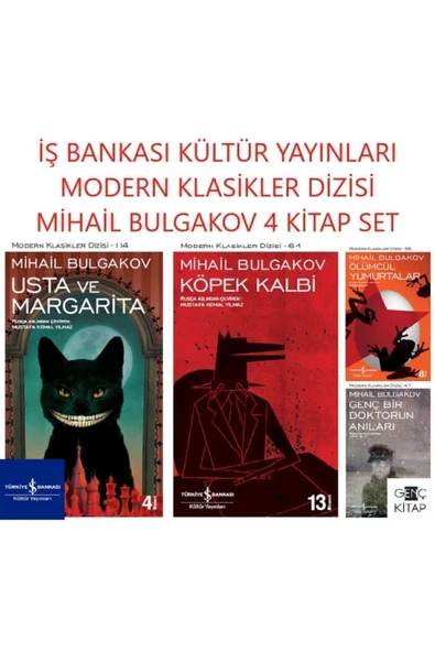 TÜRKİYE İŞ BANKASI KÜLTÜR YAYINLARI Iş Bankası Bulgakov 4 Kitap Set Modern Klasikler Dizisi Usta Ve Margarita-köpek Kalbi-genç Bir ürün görseli 1