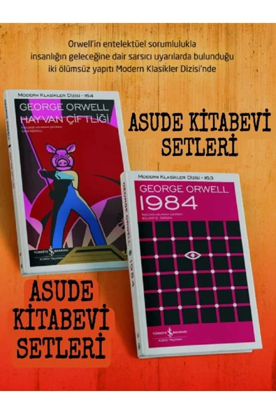 TÜRKİYE İŞ BANKASI KÜLTÜR YAYINLARI Hayvan Çiftliği-1984-ASUDE KİTABEVİ SETLERİ ürün görseli 1