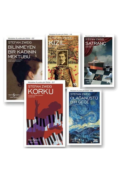 TÜRKİYE İŞ BANKASI KÜLTÜR YAYINLARI Stefan Zweig- Kızıl / Satranç / Korku / Bilinmeyen Bir Kadının Mektubu / Olağanüstü Bir Gece ürün görseli 1
