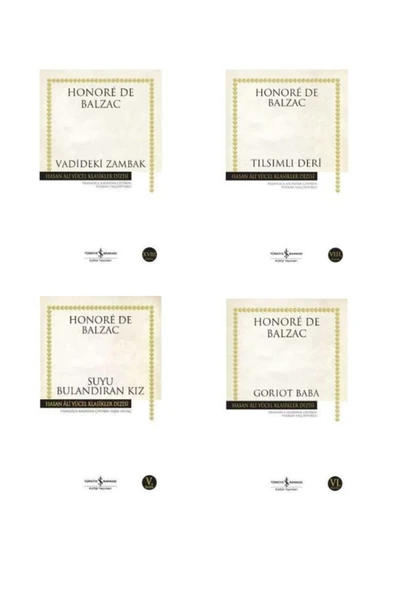 TÜRKİYE İŞ BANKASI KÜLTÜR YAYINLARI Balzac 4 Kitap Set ( Vadideki Zambak - Tılsımlı Deri - Goriot Baba - Suyu Bulandıran Kız ) ürün görseli 1