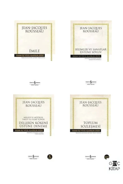 İş Bankası Kültür Yayınları Jean Jacques Rousseau 4 Kitap Set Iş Bankası Hasan Ali Yücel Klasikleri Toplum Sözleşmesi-emıle ürün görseli 1