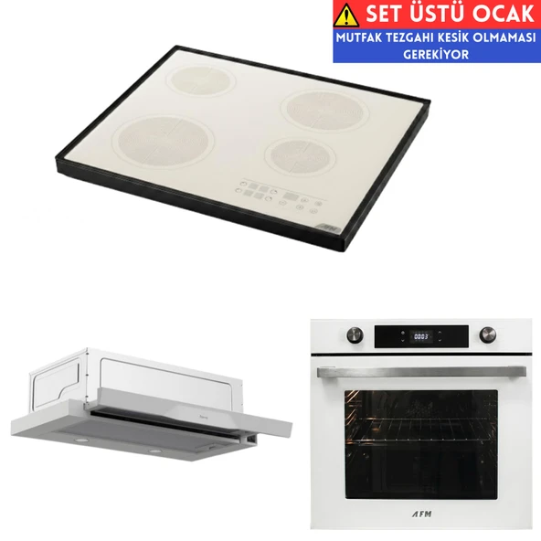 AFM Tech ve Ferre Marka Elektrikli AB Vitro.Setüstü Ankastre Set ( D037 Aspiratör + FM7701 + FC-07) ürün görseli 1