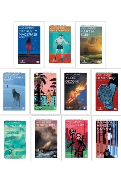 TÜRKİYE İŞ BANKASI KÜLTÜR YAYINLARI Jack London 11 Kitap Tam Set ( Martin Eden - Vahşetin Çağrısı - Beyaz Diş - ... ) ürün görseli 1