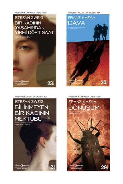 TÜRKİYE İŞ BANKASI KÜLTÜR YAYINLARI Bilinmeyen Bir Kadının Mektubu + Bir Kadının Yaşamından Yirmi Dört Saat + Dava + Mecburiyet- 4 Kitap ürün görseli 1