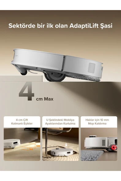 Roborock QRevo CurvX Akıllı Robot Süpürge Beyaz - Resim 7