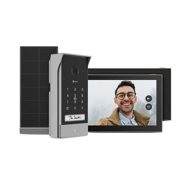 EZVIZ EP7 WLAN görüntülü interkom sistemi 2K, kameralı ve ekranlı kablosuz kapı interkom sistemi 7" dokunmatik ekran, RFID, PIN kodu, güneş paneli, 162° geniş açı, gece görüşü, uygulama kontrolü ürün görseli 1